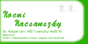 noemi macsanszky business card